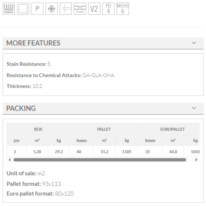 Shells Gris keros 80x80 tiles features