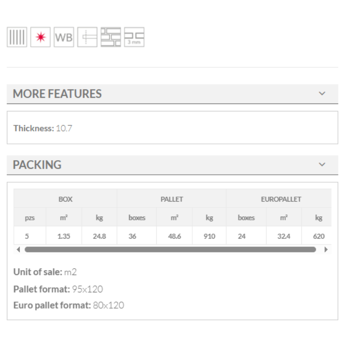 ardenza brillo keros 30x90 technical details