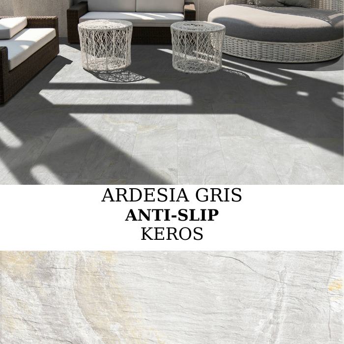 Πλακάκι Keros Ardesia Gris Antislip 30×60 με σαγρέ αντιολισθητική υφή
