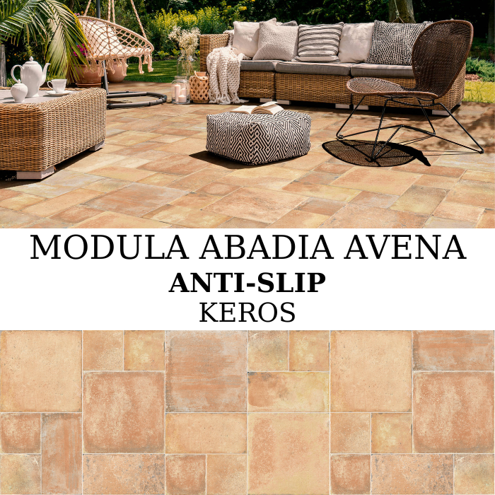 Modula Abadía Avena 100×100 anti-slip πορσελανάτο rustic πλακάκι