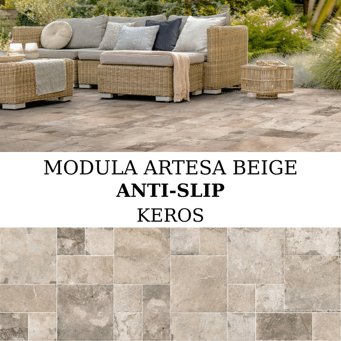 Modula Artesa Beige 100×100 αντιολισθητικό ματ πορσελανάτο πλακάκι rustic