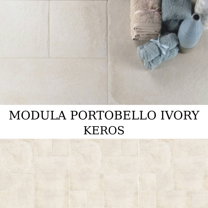 Keros Modula Portobello Ivory πλακάκι δαπέδου 100x100 λευκής μάζας με Matt Relieve φινίρισμα
