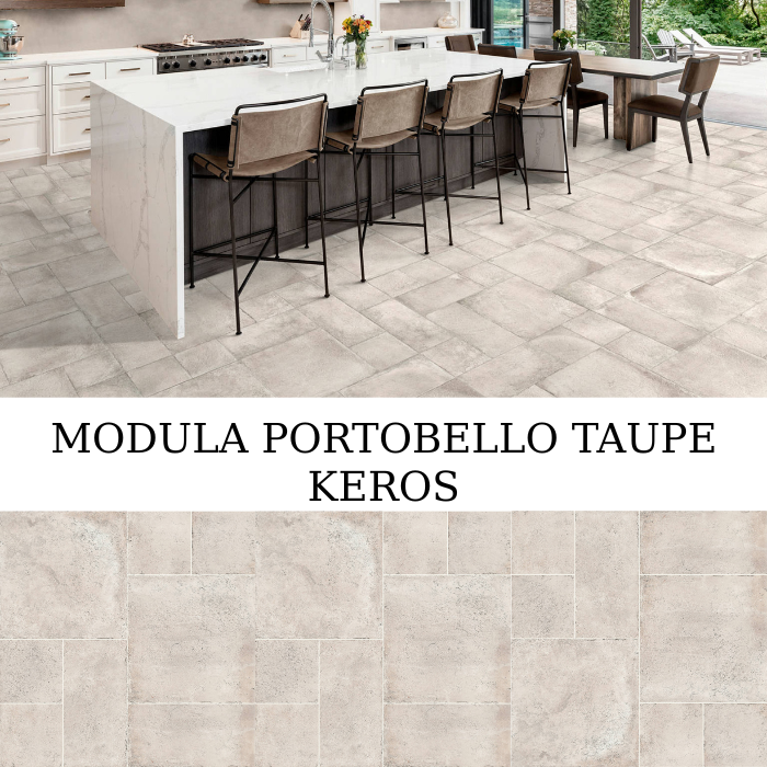 Keros Modula Portobello Taupe πλακάκι δαπέδου 100x100 λευκής μάζας με Matt Relieve φινίρισμα