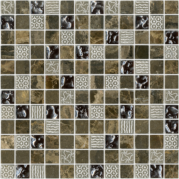 ΠΛΑΚΑΚΙ ΨΗΦΙΔΑ KEROS 30x30 MOSAICO PAUSE BROWN