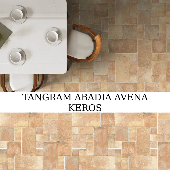 Tangram Abadia Avena πορσελανάτο πλακάκι δαπέδου 100x100 Matt Relieve λευκής μάζας