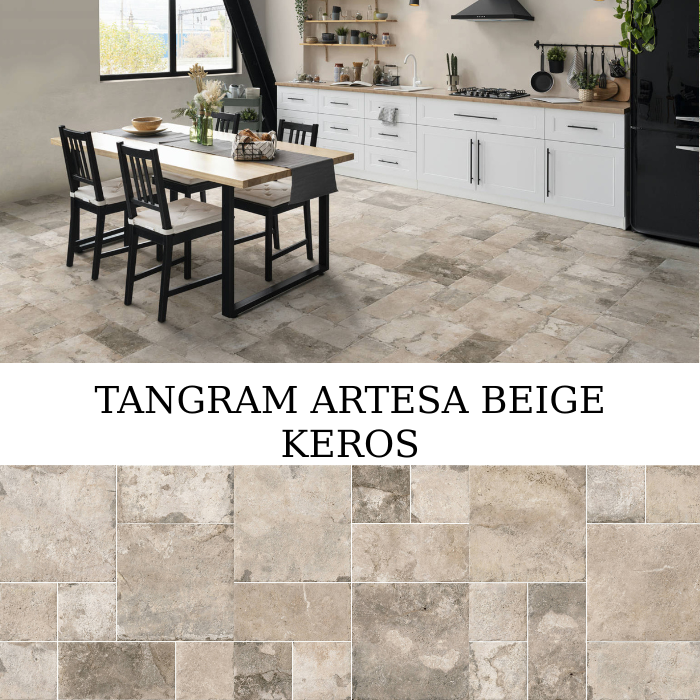 Tangram Artesa Beige πορσελανάτο πλακάκι δαπέδου 100x100 Matt Relieve