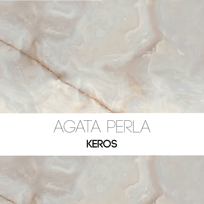 AGATA PERLA 80×80 - Γυαλιστερό πορσελανάτο πλακάκι Keros Ceramica