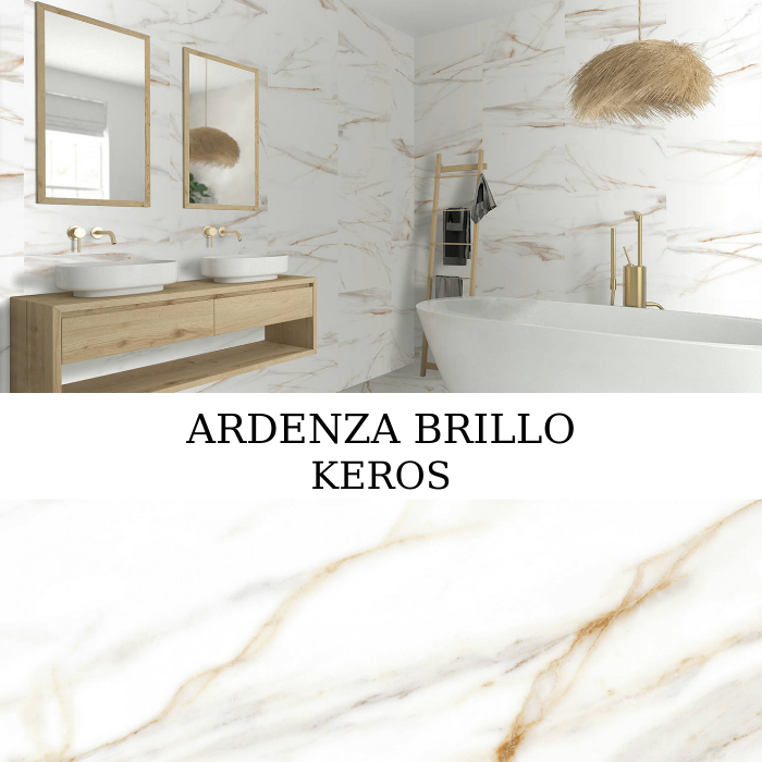 ARDENZA BRILLO 25x50 λευκό γυαλιστερό πλακάκι τοίχου όψη μαρμάρου