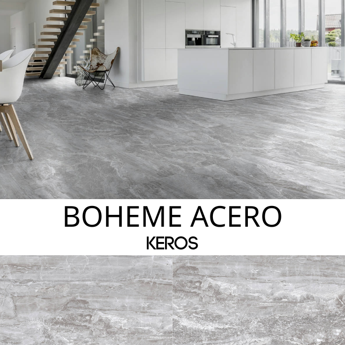Keros Boheme Acero 80×80 - Ματ πορσελανάτο πλακάκι γρανίτη PEI IV