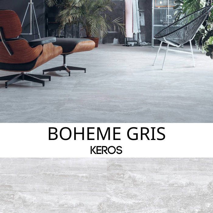 Keros Boheme Gris 80×80 - Ματ πορσελανάτο πλακάκι γρανίτη PEI IV