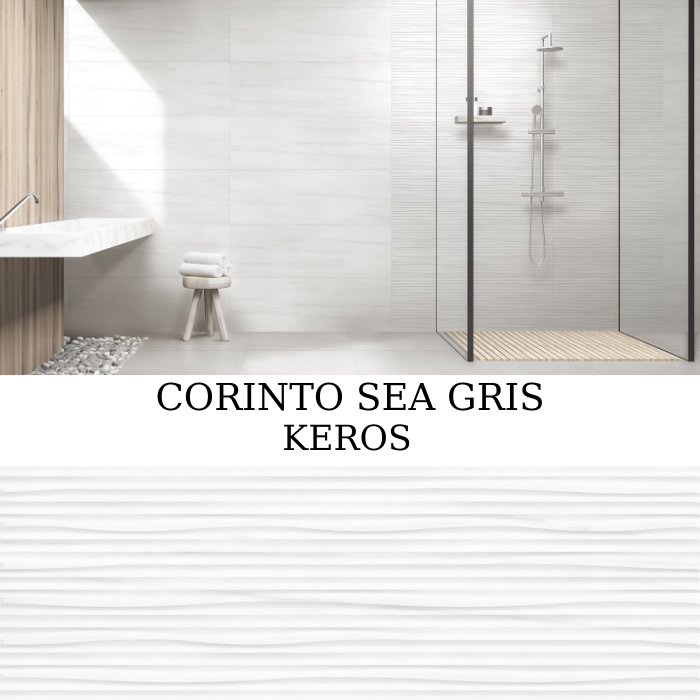 Keros Corinto Sea Gris 30×90 ματ ανάγλυφο πλακάκι τοίχου