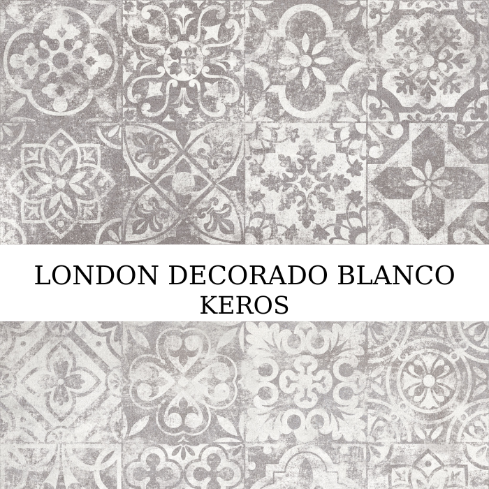 London Decorado Blanco 25x50 λευκό ματ πλακάκι τοίχου με acero μοτίβα