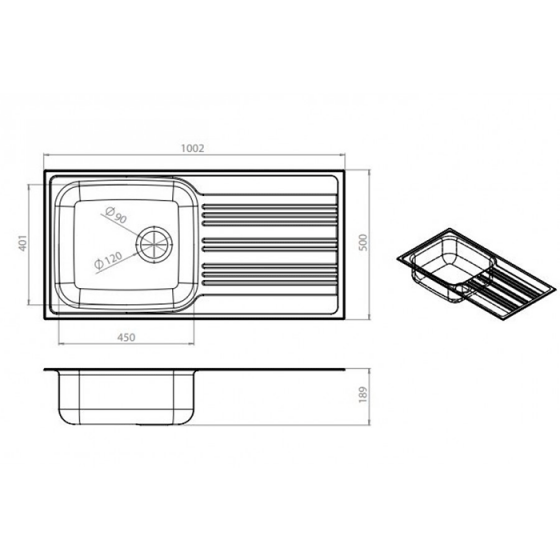 ΝΕΡΟΧΥΤΗΣ ΕΝΘΕΤΟΣ INOX (100X50) Valley 25110 BY FORTINOX