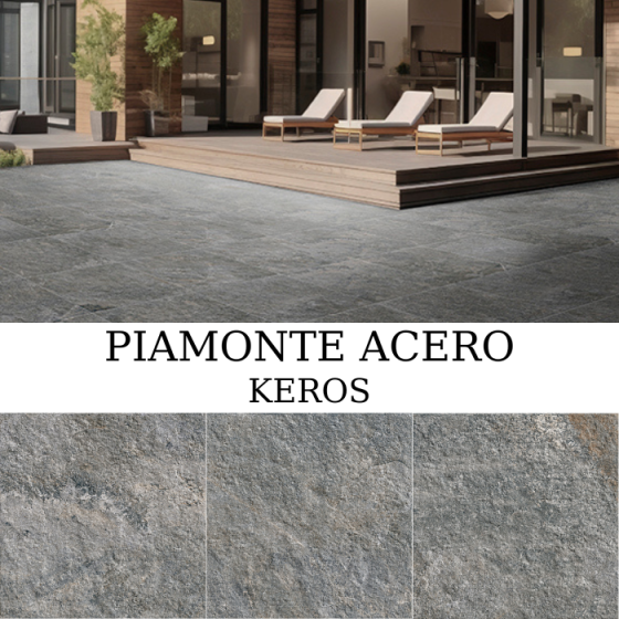 Πλακάκι Keros Piamonte Acero ματ 59,6×59,6 εκ