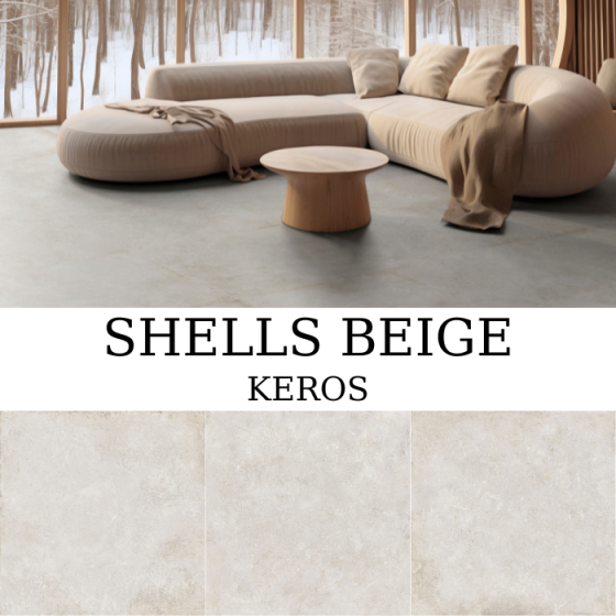 Shells Beige Keros Ceramica 80×80 ματ πορσελανάτο πλακάκι δαπέδου–τοίχου, rectificado και αντιπαγετικό.