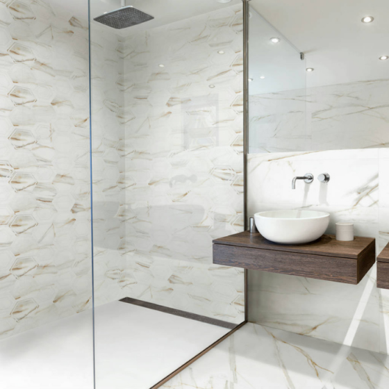 Keros Ardenza Hexa Mate 30×90 λευκό ανάγλυφο ματ πλακάκι τοίχου