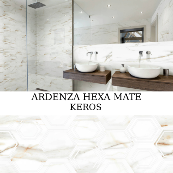 Keros Ardenza Hexa Mate 30×90 λευκό ανάγλυφο ματ πλακάκι τοίχου