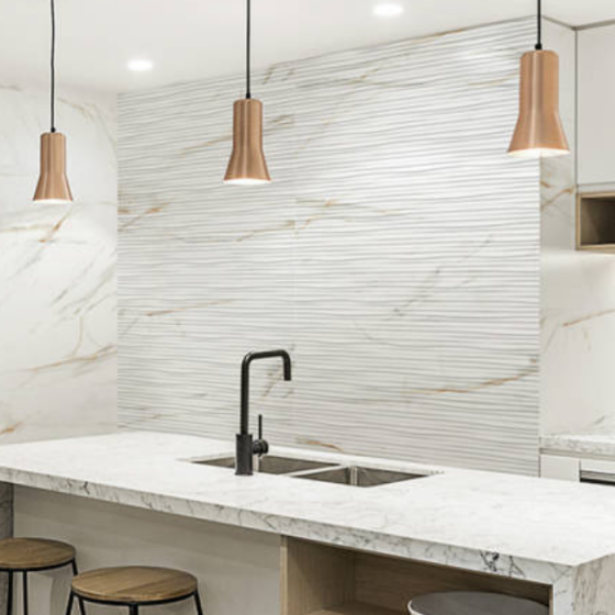 Πλακάκι τοίχου Ardenza Wave Brillo 30x60 λευκό γυαλιστερό με κυματιστή ανάγλυφη επιφάνεια