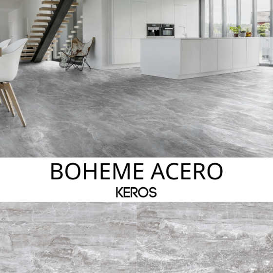 Keros Boheme Acero 80×80 - Ματ πορσελανάτο πλακάκι γρανίτη PEI IV