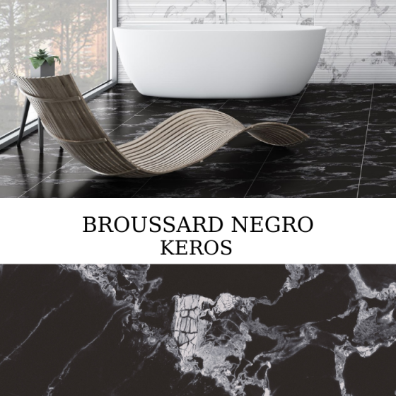 Keros Broussard Negro 30×90 μαύρο glossy πλακάκι τοίχου
