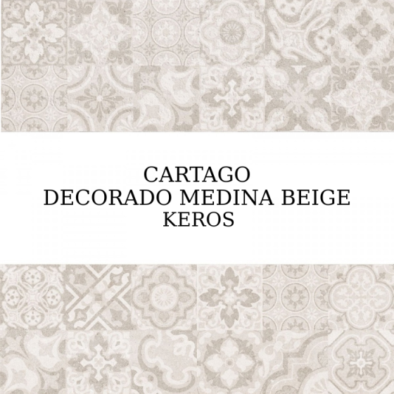 Cartago Decorado Medina Beige 25×75  Ματ διακοσμητικό πλακάκι λευκής μάζας