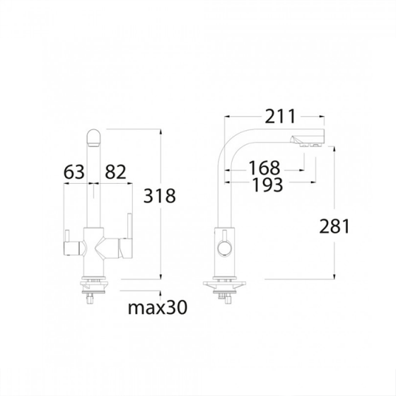 ΜΠΑΤΑΡΙΑ ΚΟΥΖΙΝΑΣ ΓΙΑ ΣΥΝΔΕΣΗ ΜΕ ΦΙΛΤΡΟ Filter-tap 13534F BY EURORAMA