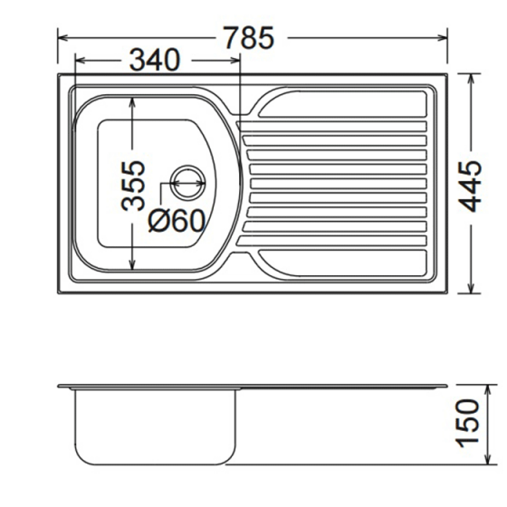 ΝΕΡΟΧΥΤΗΣ ΕΝΘΕΤΟΣ INOX (78,5X44,5) Valley 24100 BY FORTINOX