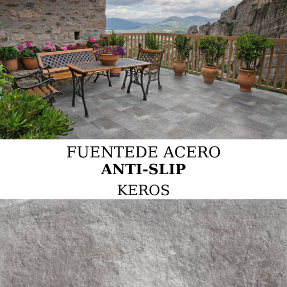 Πλακάκι Keros Fuentede Acero Anti-Slip 30×60 με σαγρέ ματ αντιολισθητική επιφάνεια