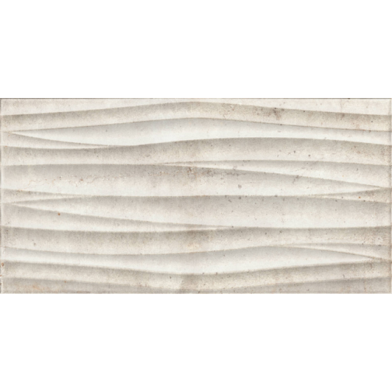 Kalina Olas Beige 25x50 ματ πλακάκι τοίχου με ανάγλυφα κύματα