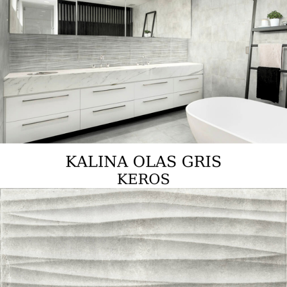 Kalina Olas Gris 25x50 ματ πλακάκι τοίχου με κυματιστό ανάγλυφο