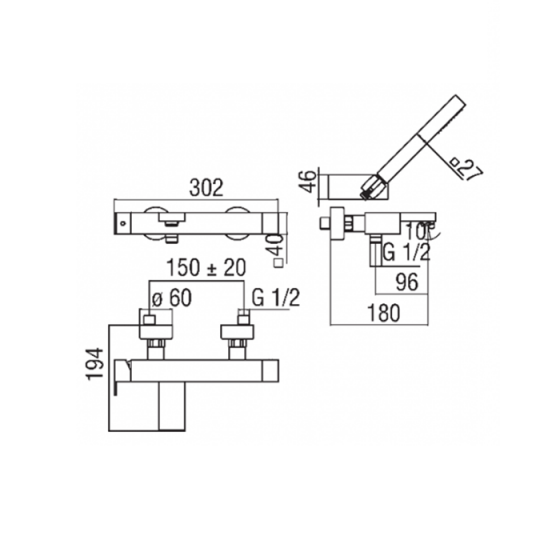 Μπαταρία λουτρού NOBILI MIA MI 102110