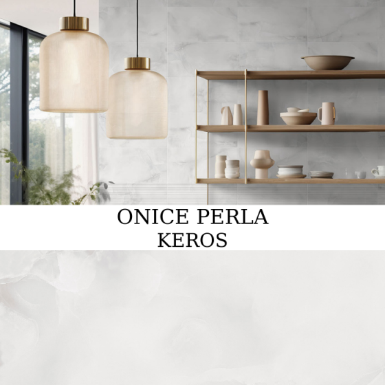 Onice Perla 25x50 γυαλιστερό πλακάκι τοίχου με περλέ όψη μαρμάρου
