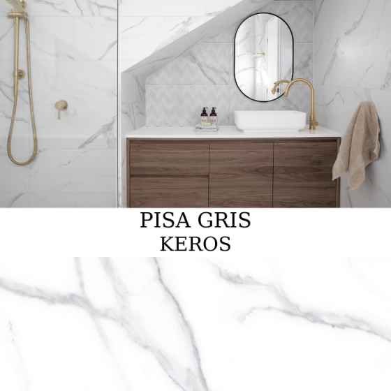 Πλακάκι τοίχου Pisa Gris 30x60 ματ με μαρμάρινη όψη σε γκρι τόνους