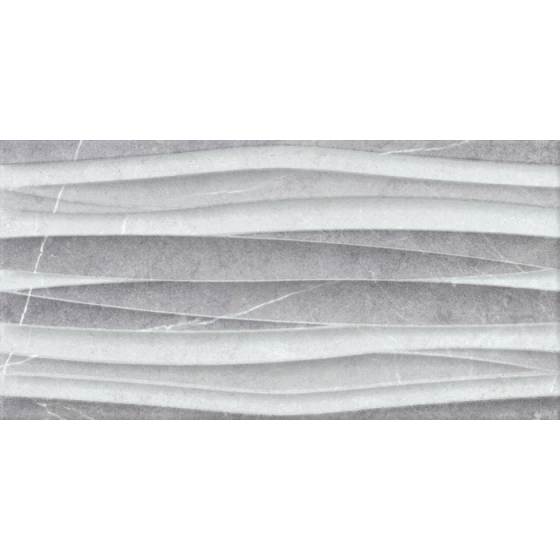 Ανάγλυφο γκρι πλακάκι τοίχου SABOYA OLAS GRIS 25x50 με όψη πέτρας