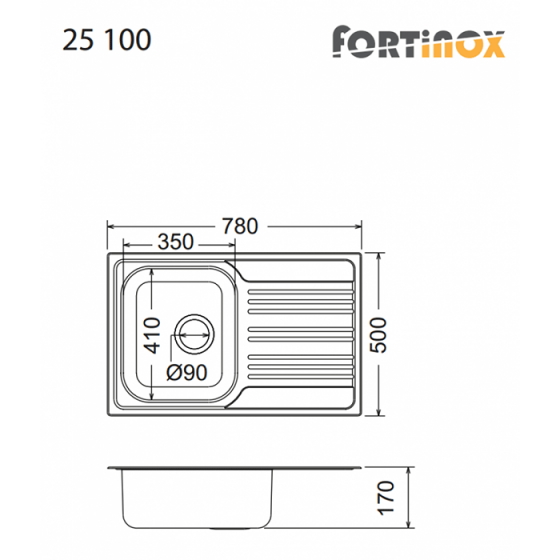 ΝΕΡΟΧΥΤΗΣ ΕΝΘΕΤΟΣ INOX (78X50) Valley 25100 BY FORTINOX