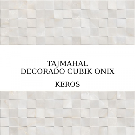 Tajmahal Decorado Cubik Onix K 25×75 Γυαλιστερό και ανάγλυφο πλακάκι λευκής μάζας με απομίμηση όνυχας