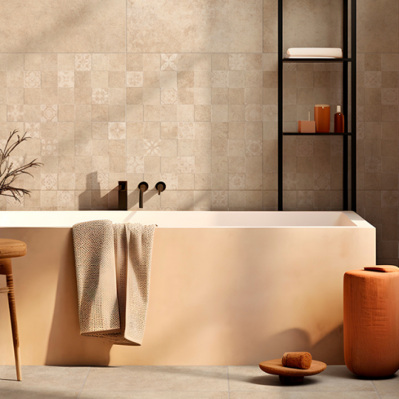 TEXEL CUBIK BEIGE 30x60 ανάγλυφο μπεζ πλακάκι τοίχου stone look