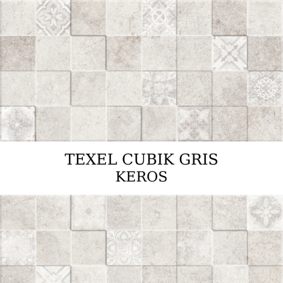 TEXEL CUBIK GRIS 30x60 πλακάκι τοίχου σε γκρι stone look με Cubik ανάγλυφο