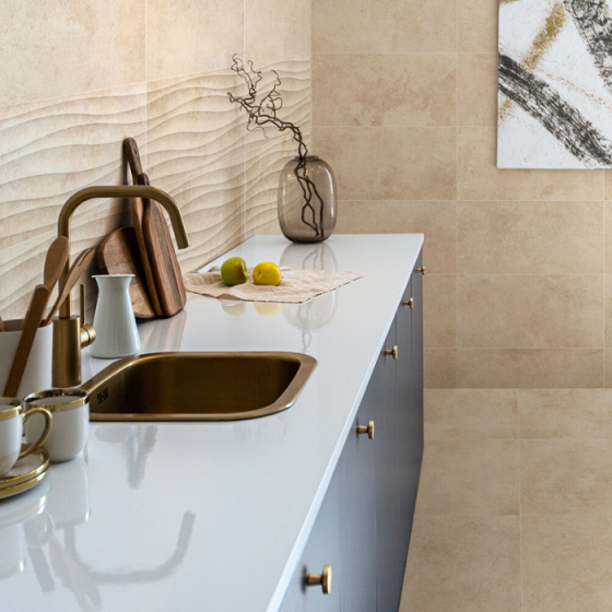 TEXEL WAVE BEIGE 30x60 μπεζ πλακάκι τοίχου με ανάγλυφο wave stone look