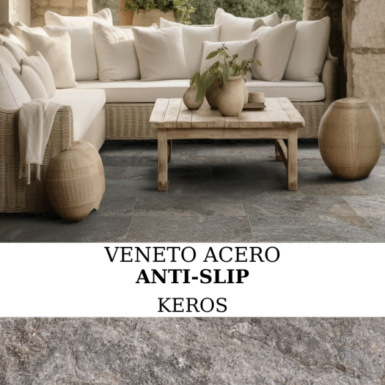 Keros Veneto Acero 30×60 Anti-Slip Πλακάκι δαπέδου πορσελανάτο