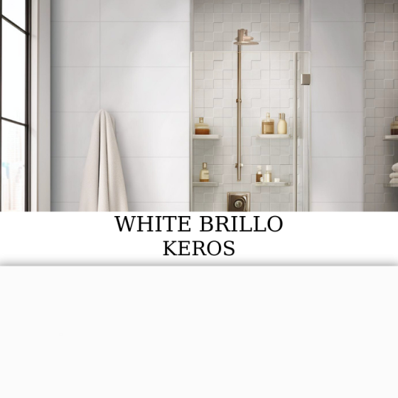 WHITE BRILLO 30x60 γυαλιστερό πλακάκι τοίχου σε καθαρό λευκό