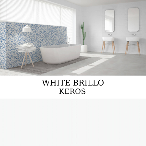 WHITE BRILLO 30x90 γυαλιστερό λευκό ρεκτιφικάτο κεραμικό πλακίδιο