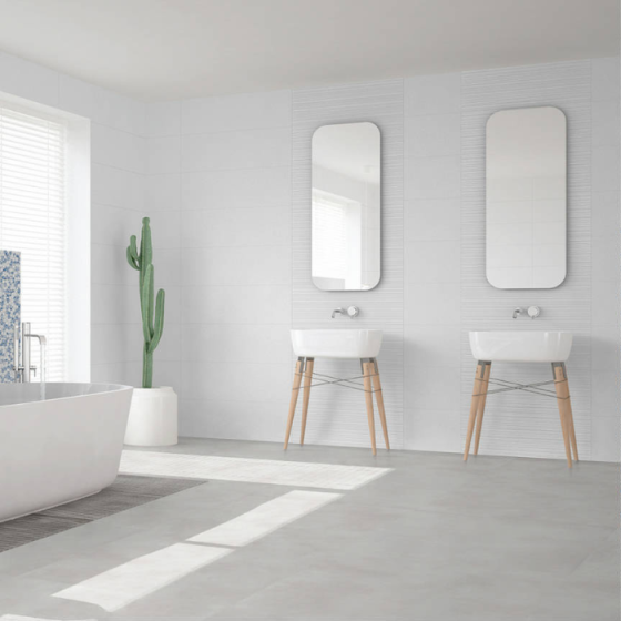 White Gaudi Brillo 30×90 γυαλιστερό ανάγλυφο διακοσμητικό πλακίδιο