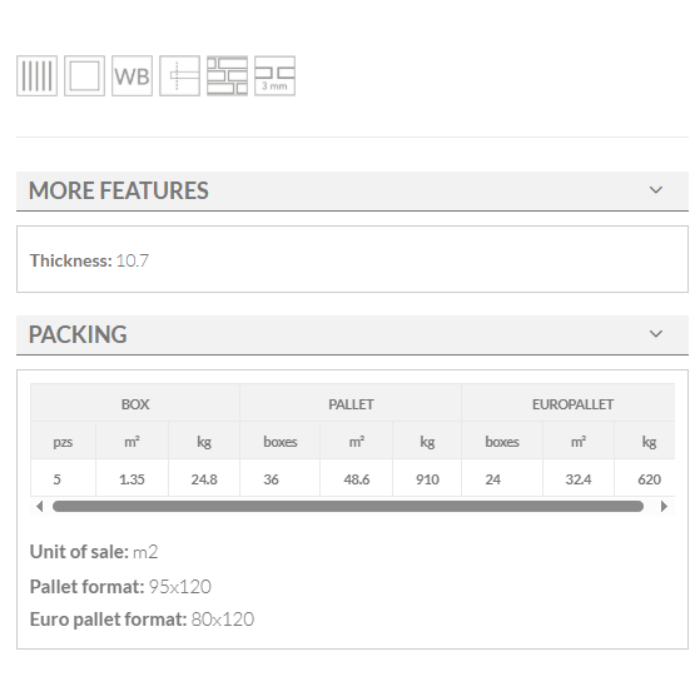white lines brillo keros 30x90 technical details